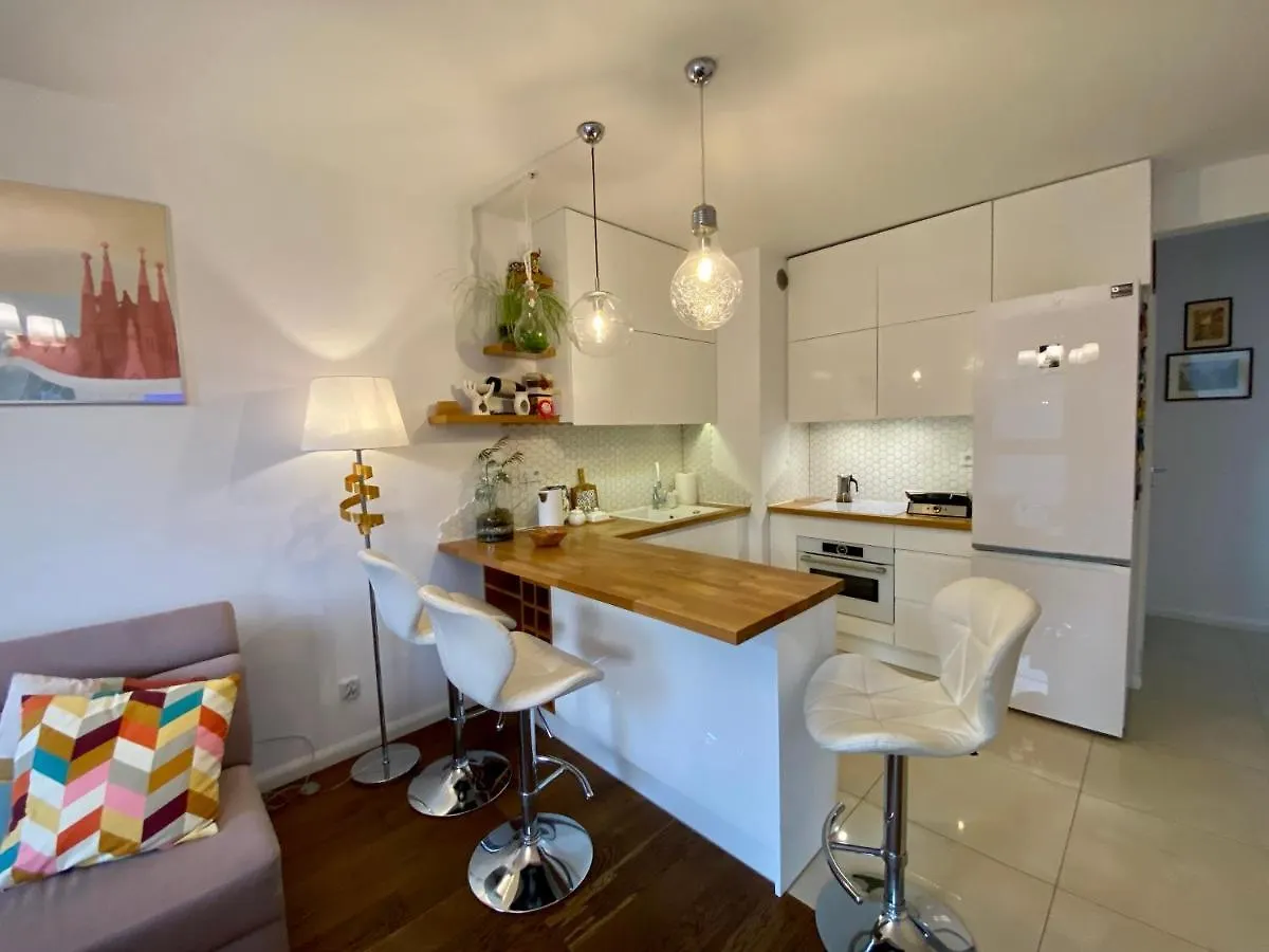 White And Bright With Riverside View And Parking Apartment Krakow