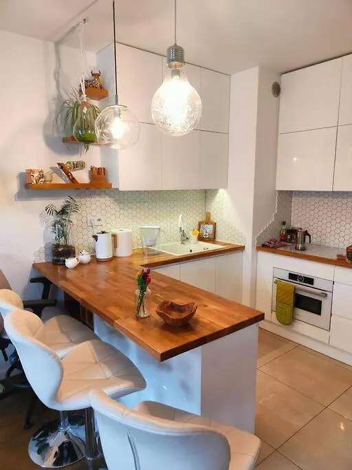 White And Bright With Riverside View And Parking Apartment Krakow